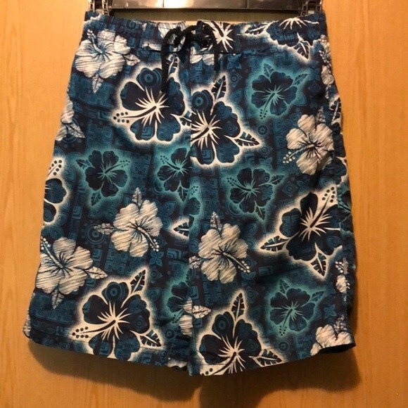 Op swim shorts size medium (8) blue Hawaiian - Picture 1 of 4